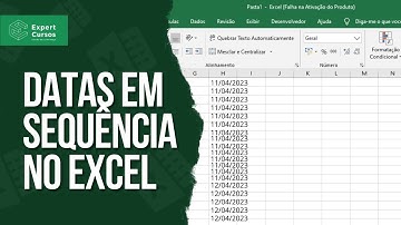 Como criar datas em sequência no Excel