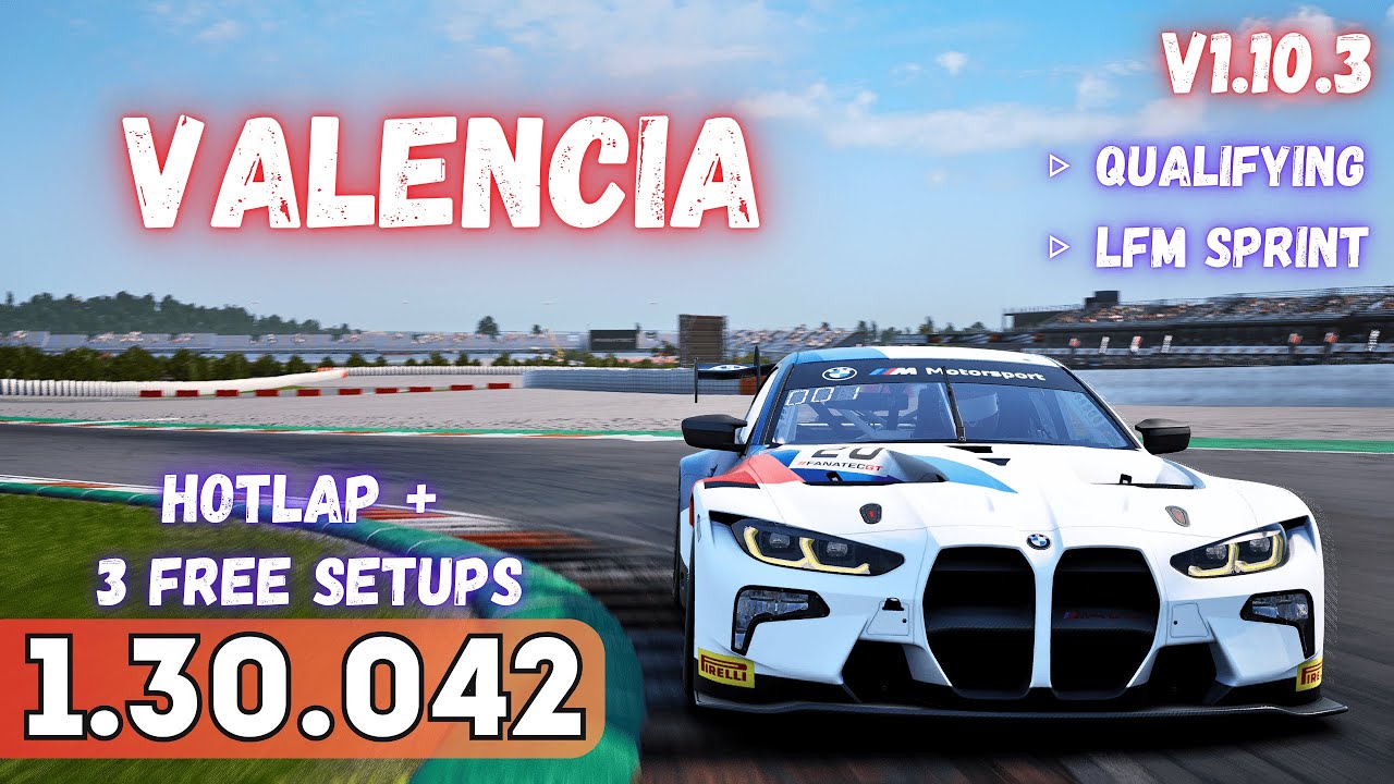 BMW M4 GT3 | VALENCIA 1.30.0 | HOTLAP + FREE SETUP | ACC v1.10 - YouTube