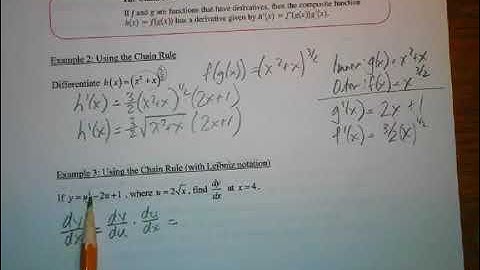 Grade 12 Calculus - Derivatives of Composite Functions / Chain Rule