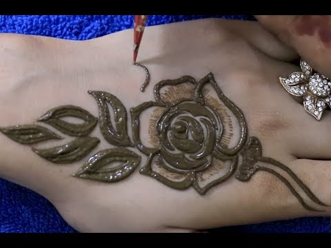 art of applying perfect rose mehandi pattern on hand how to draw