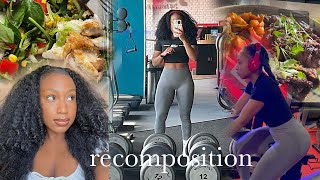 body recomposition: how i'm losing fat and gaining muscle | workout tips, what i eat in a day