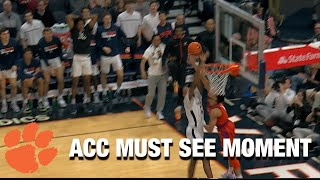 Clemson's Chase Hunter Blocks A Dunk In Transition | ACC Must See Moment
