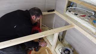 AL & FOXYS NARROWBOAT LUNAR FIT OUT 13 START OF PLUMBING WATER PUMP & BED FRAME