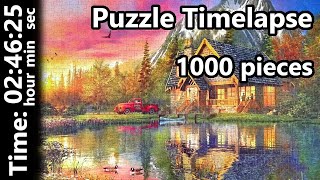 The Mountain Cabin - 1000 pieces Bluebird jigsaw puzzle timelapse