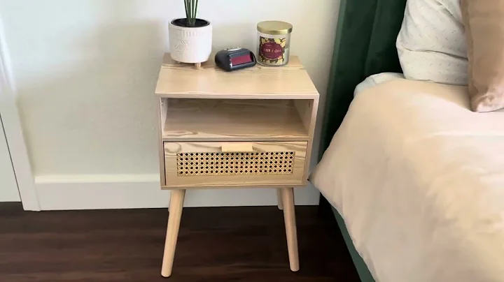 MaxSmeo Modern Nightstand Rattan Side End Table with Storage Review