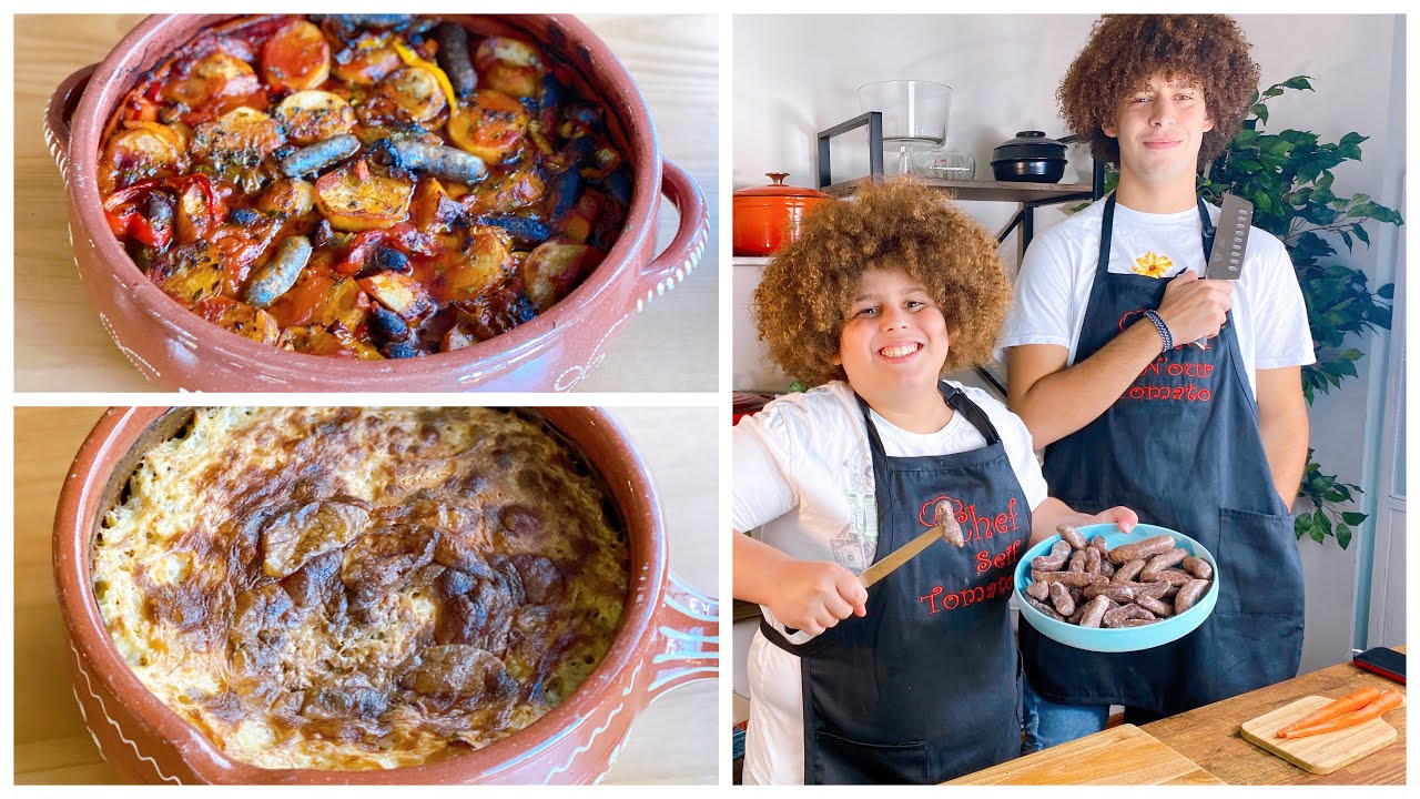 لايف مع الشيف نور وسيف وطاجن بطاطس بالسجق او السدق وطاجن رز معمر