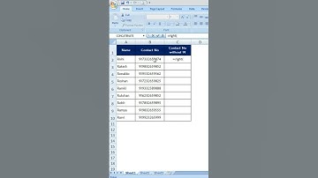 How to remove 91 from contact numbers in excel #shorts #excel