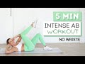 5 min at home ab workout  intense core  no wrists