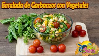 Ensalada de Garbanzos con Vegetales (incluye vinagreta) - ElSazóndeSilvia