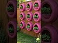 Don’t Throw Away Old Tires! Turn Them Into a Stunning Flower Wall 🌸♻️ #diy
