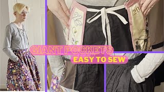 How To Add Pockets To The Zero-Waste Skirt That ALWAYS Fits; Six Historical & Modern Pocket Ideas