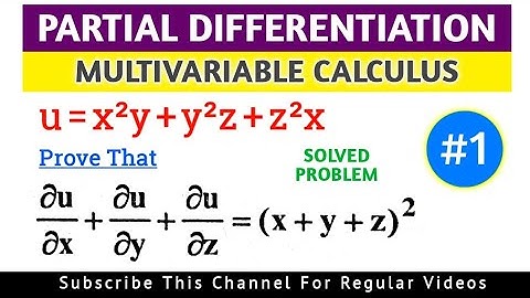 PARTIAL DIFFERENTIATION | MULTIVARIABLE CALCULUS SOLVED PROBLEM 1 @TIKLESACADEMY