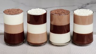 Amazing chocolate and cream dessert in cups