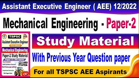 TSPSC AEE  mechanical Engineering Paper 2 Book With PYQ Data for TS Aspirants  by SRINIVASMech