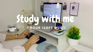 Study With Me |  1 Hour  with Soft music | Note taking 🍀☕ screenshot 4