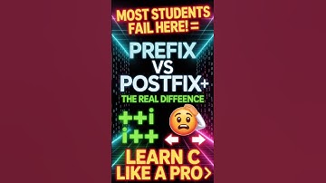 "Difference Between Prefix and Postfix in C Language | C Operators Tutorial"#codingshorts