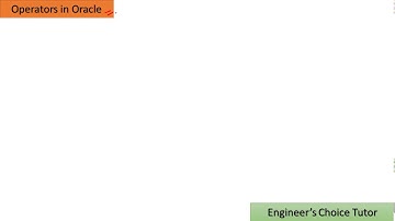 Operators in Oracle