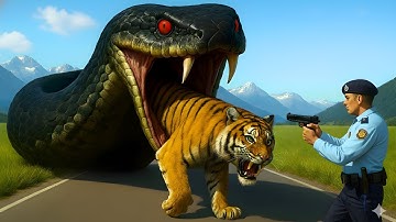 Brave Heroes Save Hyperactive Tiger from Giant Python’s Terrifying Attack 🐍