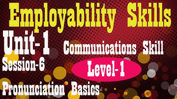 Level 1 Employability Skills Unit 1 II S-6 Pronunciation Basics