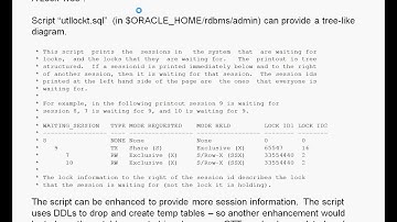 Oracle Locks and Lock Trees
