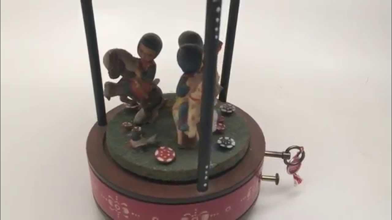 Vintage Thorens Swiss Music Box Anri Merry Go Round Carousel Plays