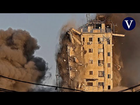 Un segundo edificio de catorce plantas es derribado por fuego israelí en Gaza