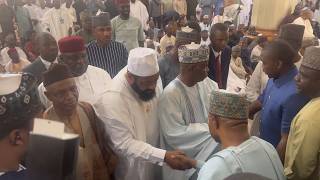 Gov  Uba Sani Arrives at Abuja Central Mosque for El Rufai's Mother Farewell Prayer