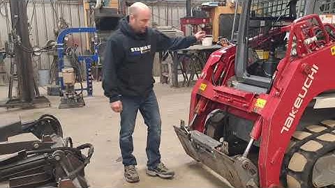 How to hook up attachment to a Takeuchi skid steer