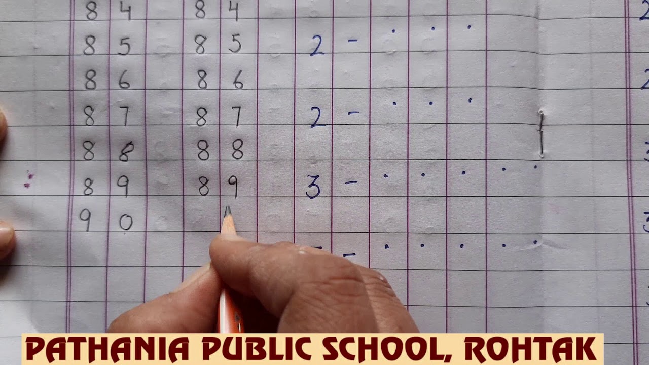 Lotus Maths Pathania world campus,Nursery lotus,Maths (81-90, Number names1,2,3)12. ...
