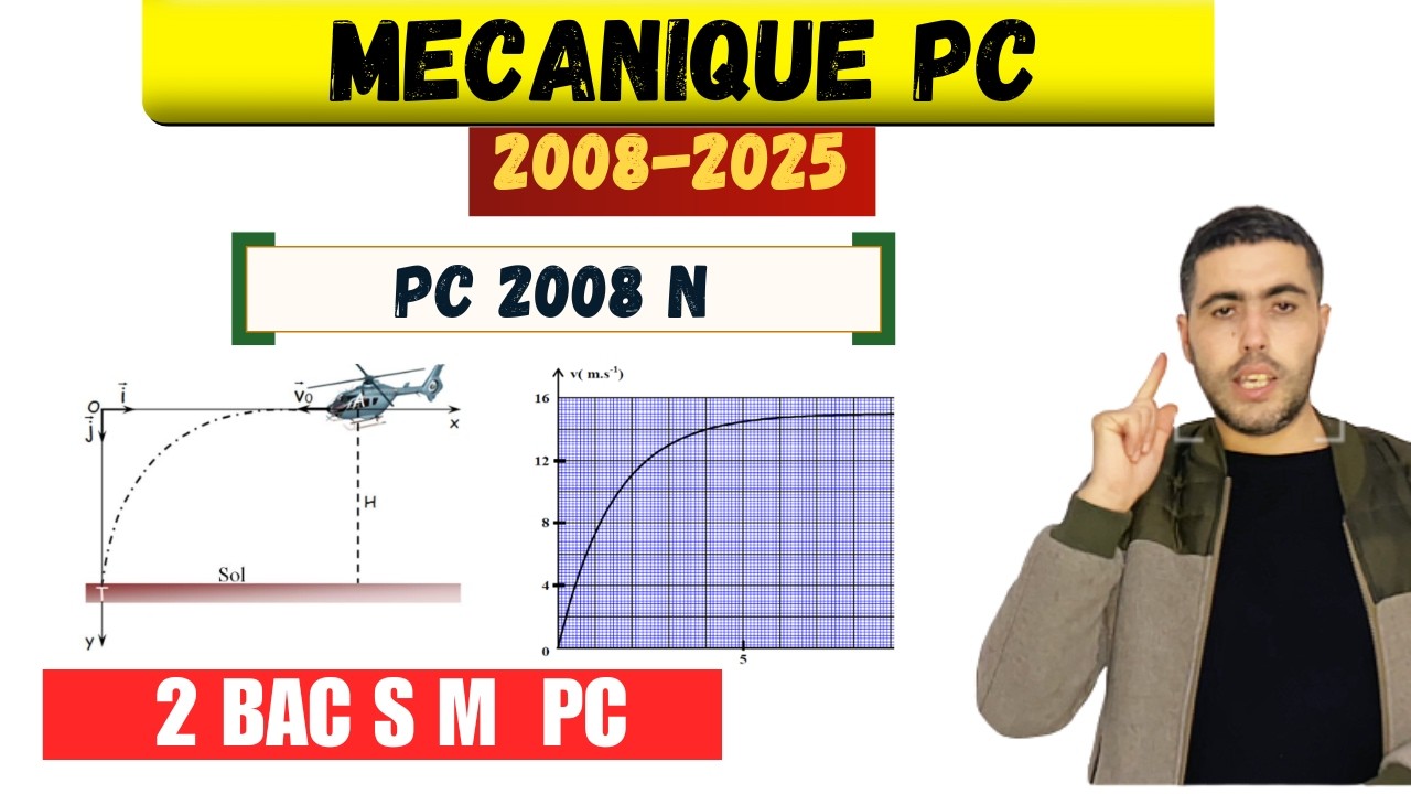 Examen National Physique Chimie PC 2008 NORMALE– Mécanique | Correction Détaillée 2BAC PC
