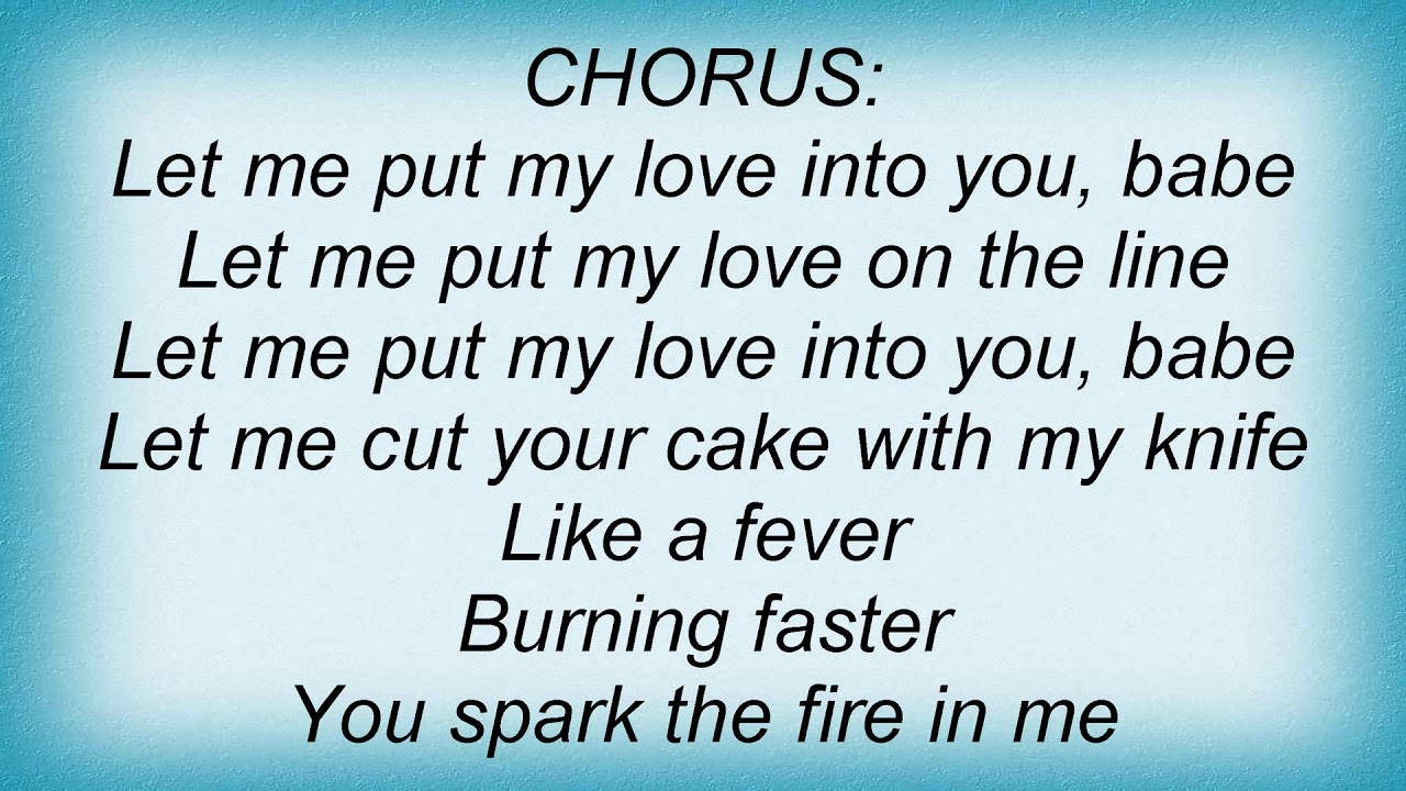 Let Me Put My Love Into You Lyrics Deutsch Six Feet Under - Let Me Put My Love Into You Lyrics - YouTube