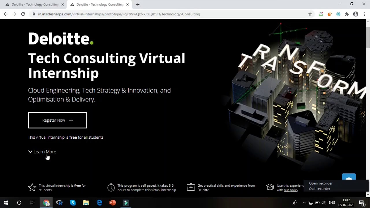 Deloitte Virtual internship Online Certificate in 5 minutes Tech