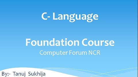 Chapter 2 Video 4:  C Language Video Tutorials Logical Operators,Not Operators