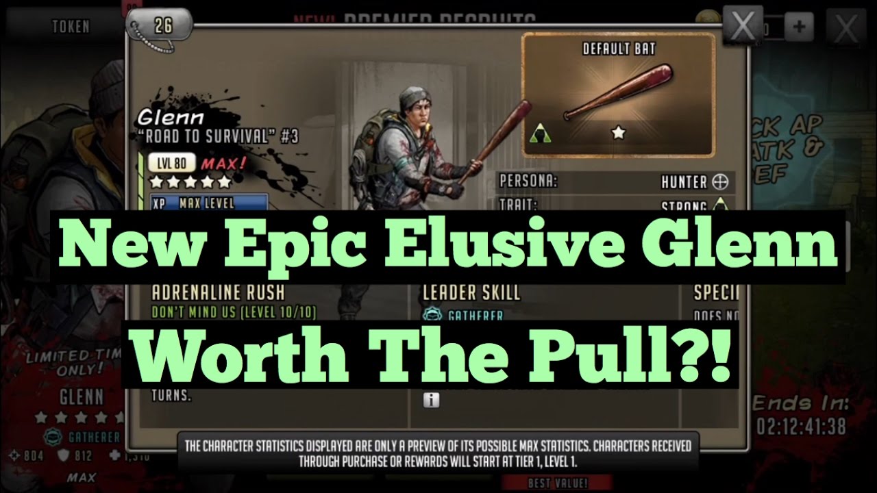 The Walking Dead: Road To Survival - 1 Pull For New Epic Elusive Glenn + Feedback! Worth The Pull?!
