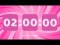2 Hour Silent Timer | Cute Ending Alarm | Pastel Pink Aesthetic | Study & Focus 🌟 4K