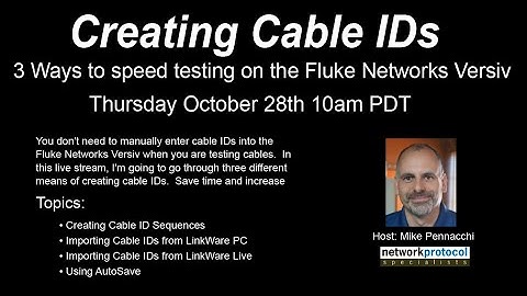 Stop the typing in cable IDs on the Fluke Networks Versiv!