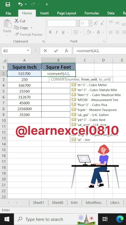 convert-sq-inch-to-sq-feet-excelforjob-excelhacks-exceltricks