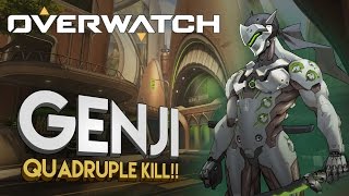 Overwatch  -  Genji Gameplay! |Offense| QUADRUPLE KILL!!