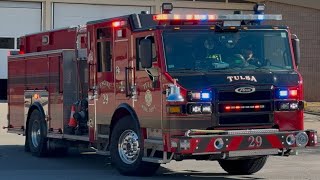 Tulsa Fire Department Engine 29 Responding from Quarters (x2)