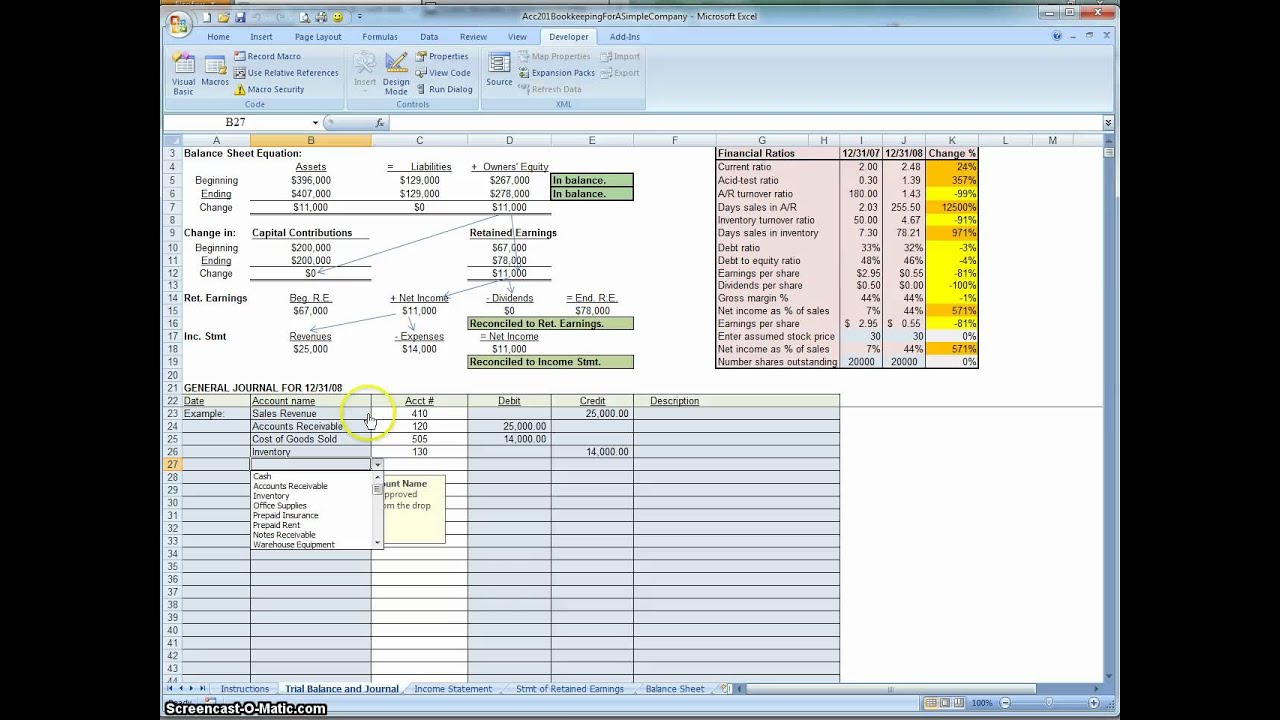 How To Use a Simple Excel Bookkeeping Workbook - YouTube