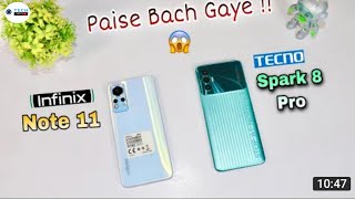 Tecno Spark 8 Pro Vs Infinix Note 11 - Speed Test & Camera Test, Detailed Comparison [Hindi/Urdu]