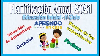 ?Planificación Anual 2021 ?Educación Inicial ✓II Ciclo?? - YouTube