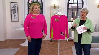 Quacker Factory Valentine Pet Waffle Long Sleeve Top on QVC