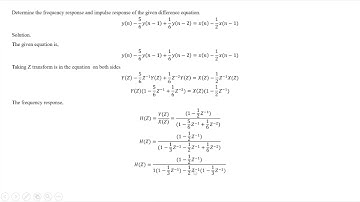 30Determine Impulse response and frequency response of difference equationUsing ZT and IZT | AL AMIN
