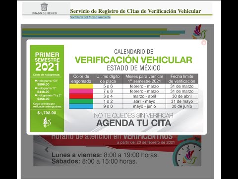 Cómo agendar cita para la verificación vehicular en el Estado de México por INTERNET | EDOMEX