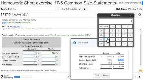Short Exercise 17-5 Common Size Statements, 13th Edition