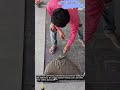 How to apply tile adhesive efficiently using a wide notched scraper #renovation #homeimprovement