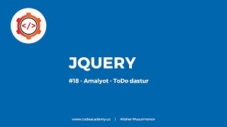 #18 - amalyot - ToDo dastur