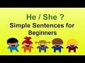 Where to use He / She ? | Simple sentences for Kindergarten & Grade 1