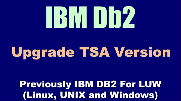 DB2 Upgrade TSA In HA Environment